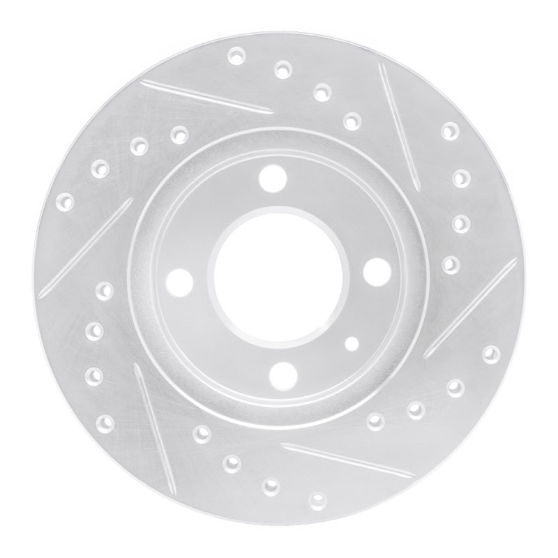 Audi 4000 Brake Rotor (1) - Front Left - R1 Concepts - Drilled & Slotted - Silver - `80-`08